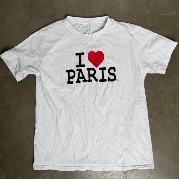 Mens I Love Paris Graphic T-Shirt White 100% Cotton XXL Souvenir Tee - Picture 4 of 9